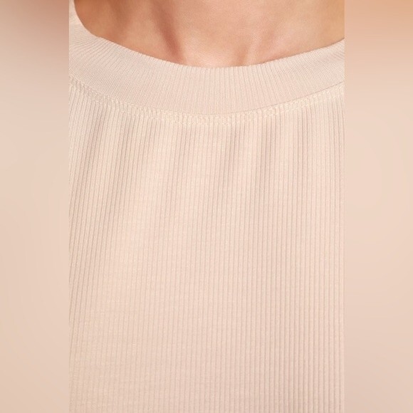 Lulus Sz S Mercurio Beige Ribbed Long Sleeve Top - Picture 11 of 11